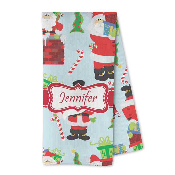 Custom Santa and Presents Kitchen Towel - Microfiber (Personalized)
