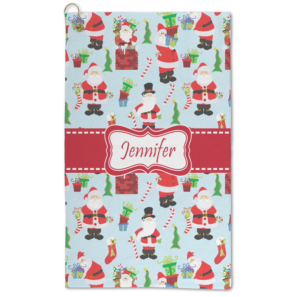 Custom Santa and Presents Microfiber Golf Towel (Personalized)