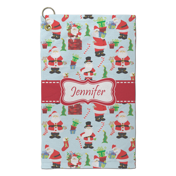 Custom Santa and Presents Microfiber Golf Towel - Small (Personalized)