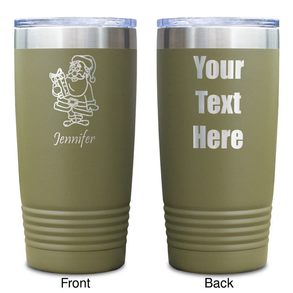Santa and Presents Olive Polar Camel Tumbler - 20oz - Double Sided - Approval