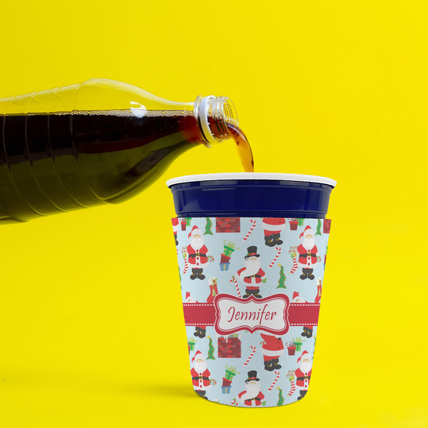 Santa and Presents Party Cup Sleeves - without bottom - Lifestyle