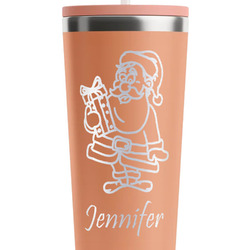 Santa and Presents RTIC Everyday Tumbler with Straw - 28oz - Peach - Single-Sided (Personalized)