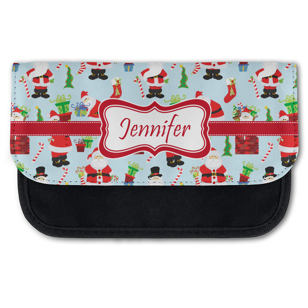 Custom Santa and Presents Canvas Pencil Case w/ Name or Text
