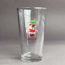 Santa and Presents Pint Glass - Full Color Logo (Personalized)