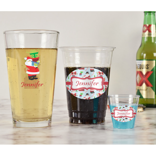 Santa and Presents Pint Glass - Two Content - In Context