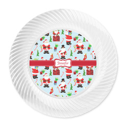Santa and Presents Plastic Party Dinner Plates - 10" (Personalized)