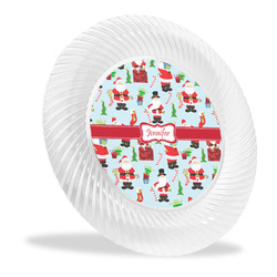 Santa and Presents Plastic Party Dinner Plates - 10" (Personalized)