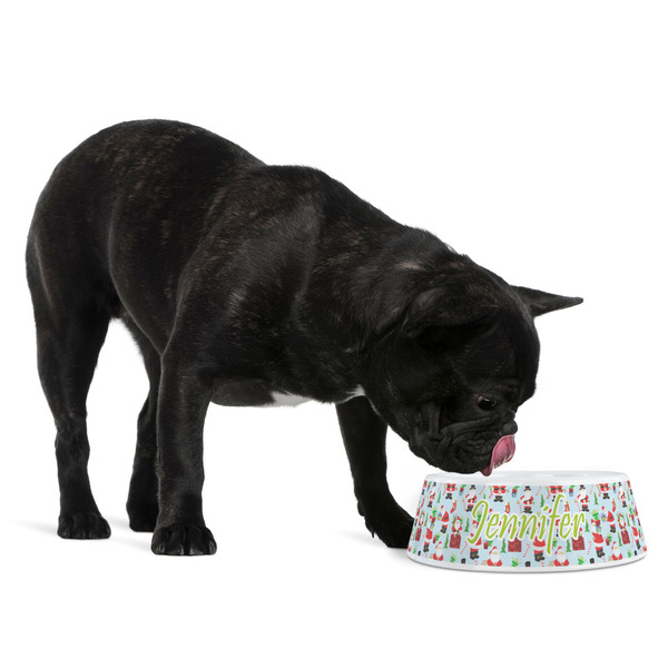 Santa and Presents Plastic Pet Bowls - Medium - LIFESTYLE