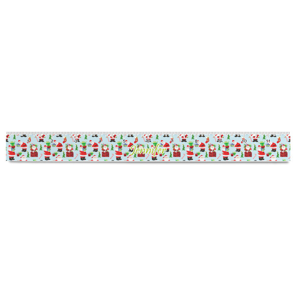 Santa and Presents Plastic Ruler - 12" - FRONT