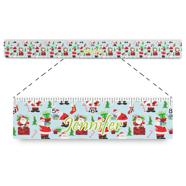 Custom Santa and Presents Plastic Ruler - 12" (Personalized)