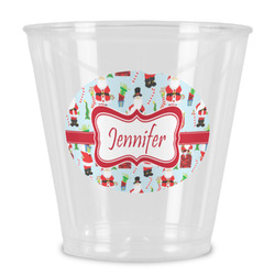Santa and Presents Plastic Shot Glass (Personalized)