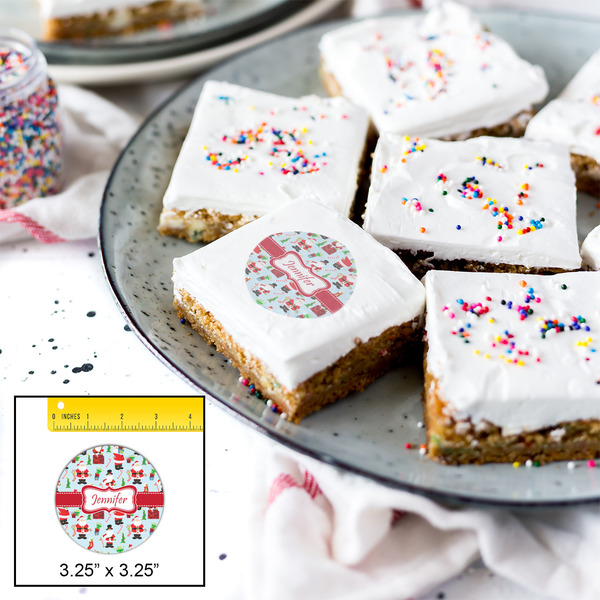 Santa and Presents Printed Icing Circle - Large - In Context