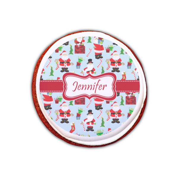 Santa and Presents Printed Icing Circle - XSmall - On Cookie