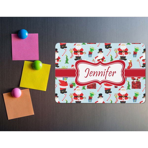 Santa and Presents Rectangular Fridge Magnet - LIFESTYLE