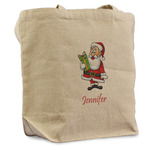 Santa and Presents Reusable Cotton Grocery Bag (Personalized)