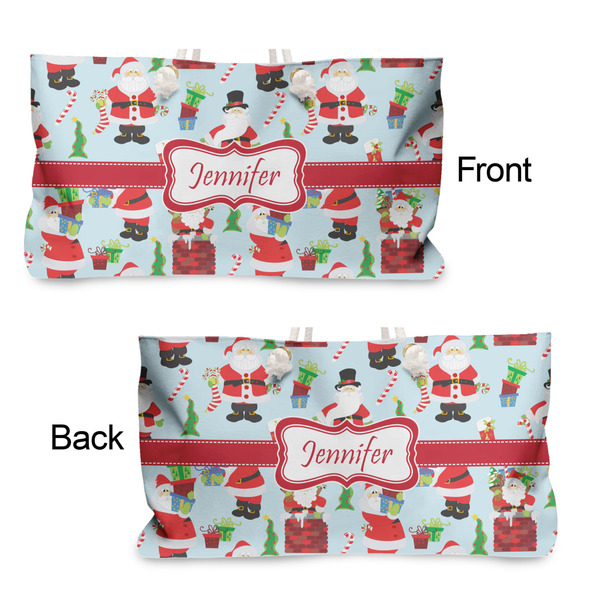 Santa and Presents Large Rope Tote - From & Back View