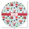 Santa and Presents Round Area Rug - Size