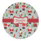 Santa and Presents Round Linen Placemat (Personalized)
