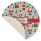 Santa and Presents Round Linen Placemats - Front (folded corner single sided)