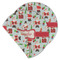Santa and Presents Round Linen Placemats - MAIN (Double-Sided)