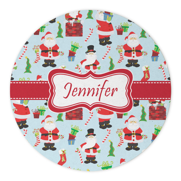 Santa and Presents Round Paper Coaster - Approval