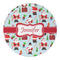 Santa and Presents Round Paper Coaster - Approval
