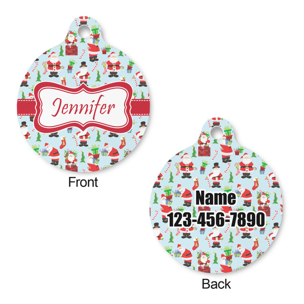 Santa and Presents Round Pet ID Tag - Large - Approval