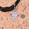 Santa and Presents Round Pet ID Tag - Small - In Context
