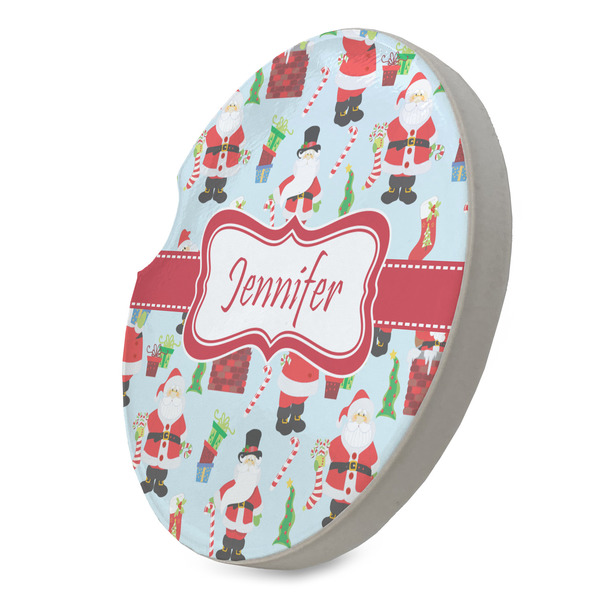 Santa and Presents Sandstone Car Coaster - STANDING ANGLE
