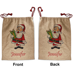 Santa and Presents Santa Sack - Front & Back (Personalized)