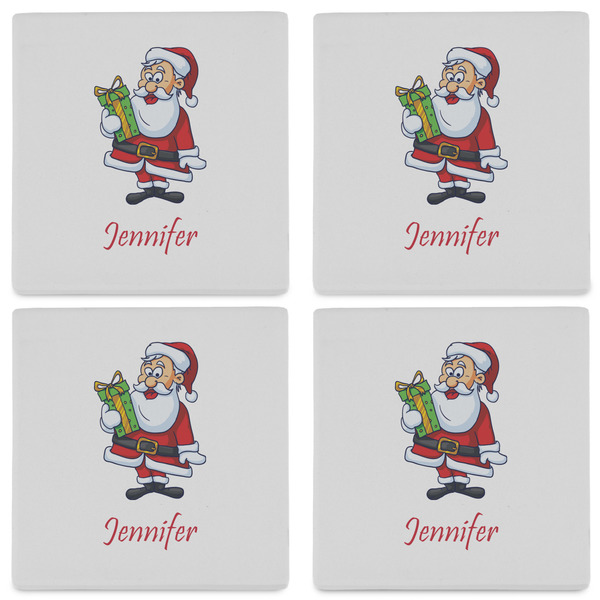 Santa and Presents Set of 4 Sandstone Coasters - See All 4 View