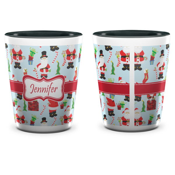 Santa and Presents Shot Glass - Two Tone - APPROVAL