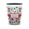 Santa and Presents Ceramic Shot Glass - 1.5 oz - Two Tone - Set of 4 (Personalized)
