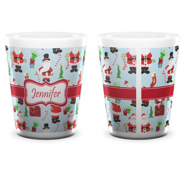 Santa and Presents Shot Glass - White - APPROVAL