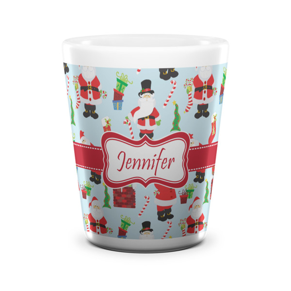 Santa and Presents Shot Glass - White - FRONT