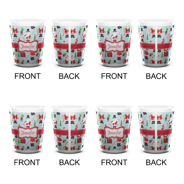 Santa and Presents Shot Glass - White - Set of 4 - APPROVAL