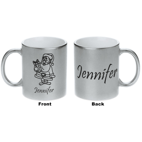 Santa and Presents Silver Mug - Approval