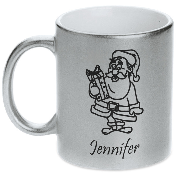 Santa and Presents Silver Mug - Main