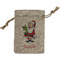 Santa and Presents Small Burlap Gift Bag - Front