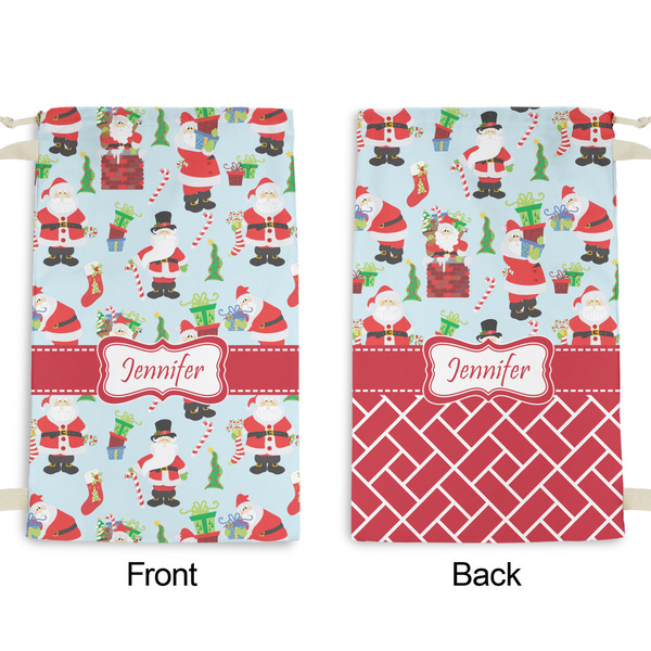 Santa and Presents Small Laundry Bag - Front & Back View