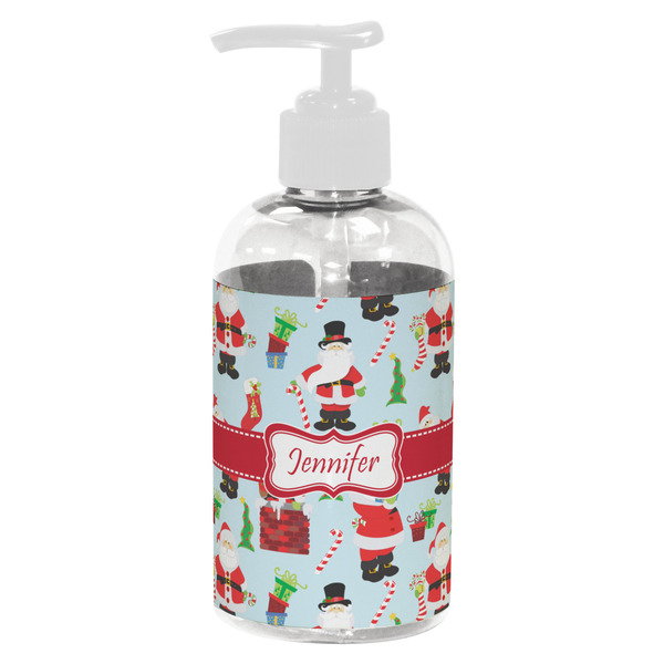 Santa and Presents Small Liquid Dispenser (8 oz) - White