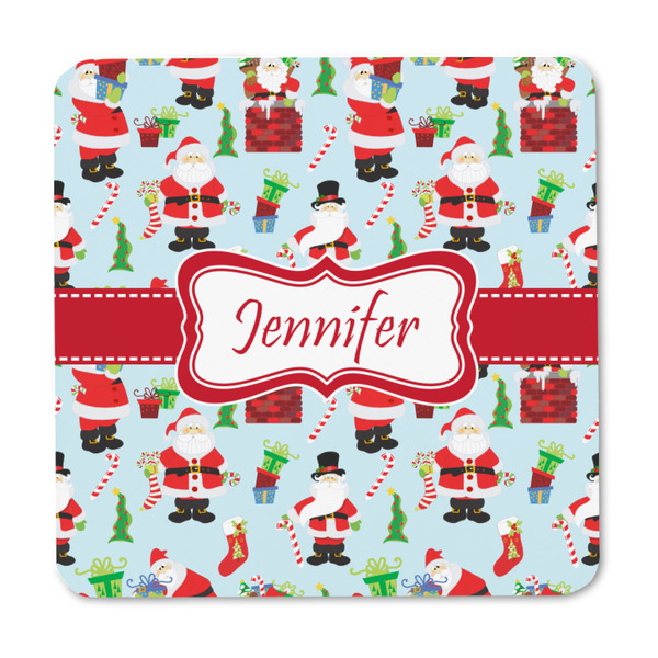 Santa and Presents Square Fridge Magnet - FRONT
