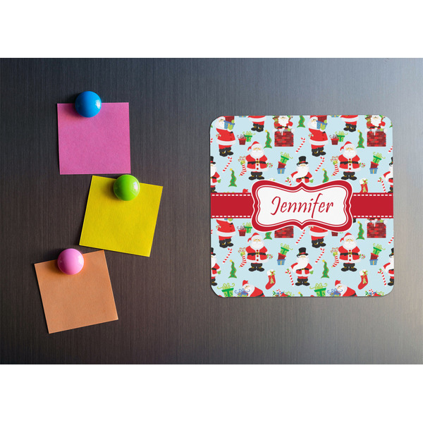 Santa and Presents Square Fridge Magnet - LIFESTYLE