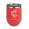 Santa and Presents Stainless Wine Tumblers - Coral - Double Sided - Front