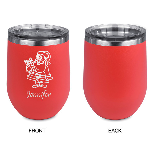 Santa and Presents Stainless Wine Tumblers - Coral - Single Sided - Approval