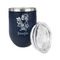 Santa and Presents Stainless Wine Tumblers - Navy - Double Sided - Alt View