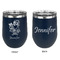 Santa and Presents Stainless Wine Tumblers - Navy - Double Sided - Approval