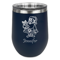 Santa and Presents Stemless Stainless Steel Wine Tumbler (Personalized)