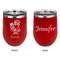 Santa and Presents Stainless Wine Tumblers - Red - Double Sided - Approval