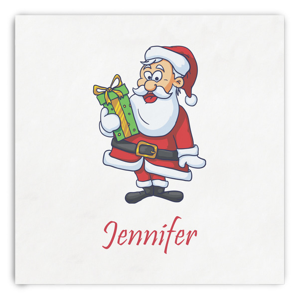 Custom Santa and Presents Paper Dinner Napkins (Personalized)